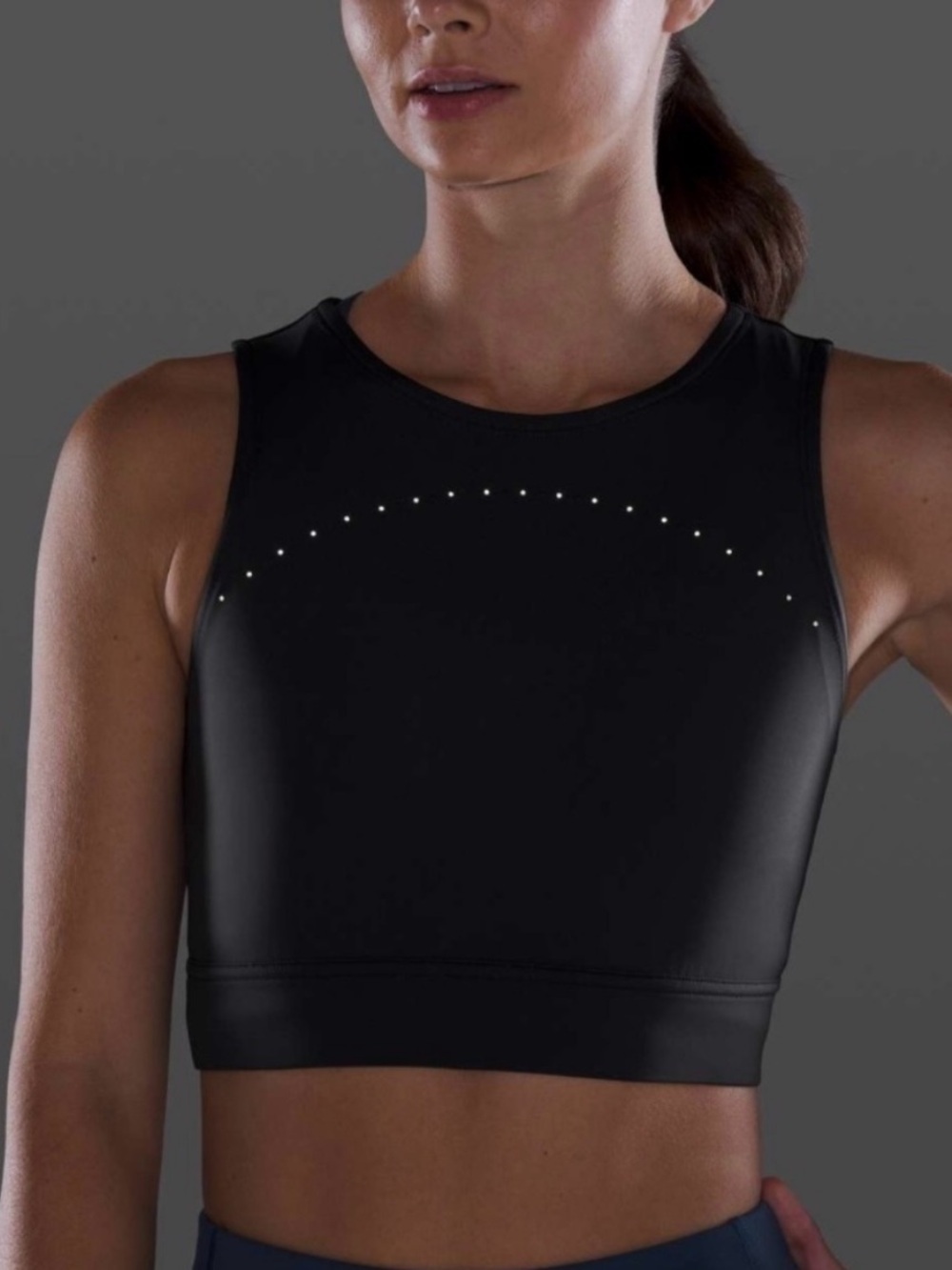 Lululemon Hotty Hot Cropped Tank Like New Graphic Grey Size 8/10